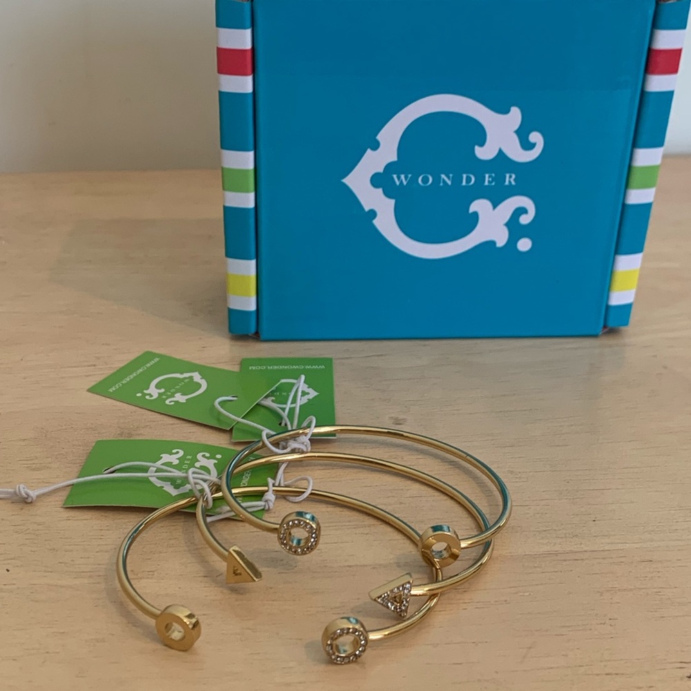 C Wonder Goldtone Bundle set of 3 Cuff Bracelets
